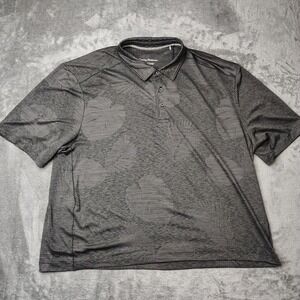 Tommy Bahama Polo Shirt Mens XL Shadow Gray Island Zone Delray Frond Performance